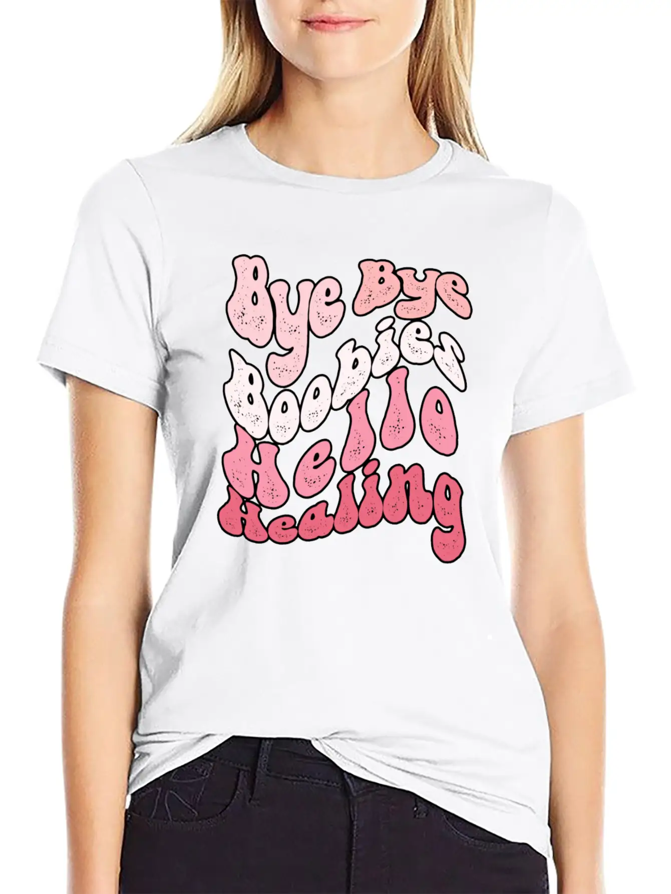 Bye Bye Boobies Hello Healing Breathable Soft Cotton T-Shirt – Timeless Casual Look