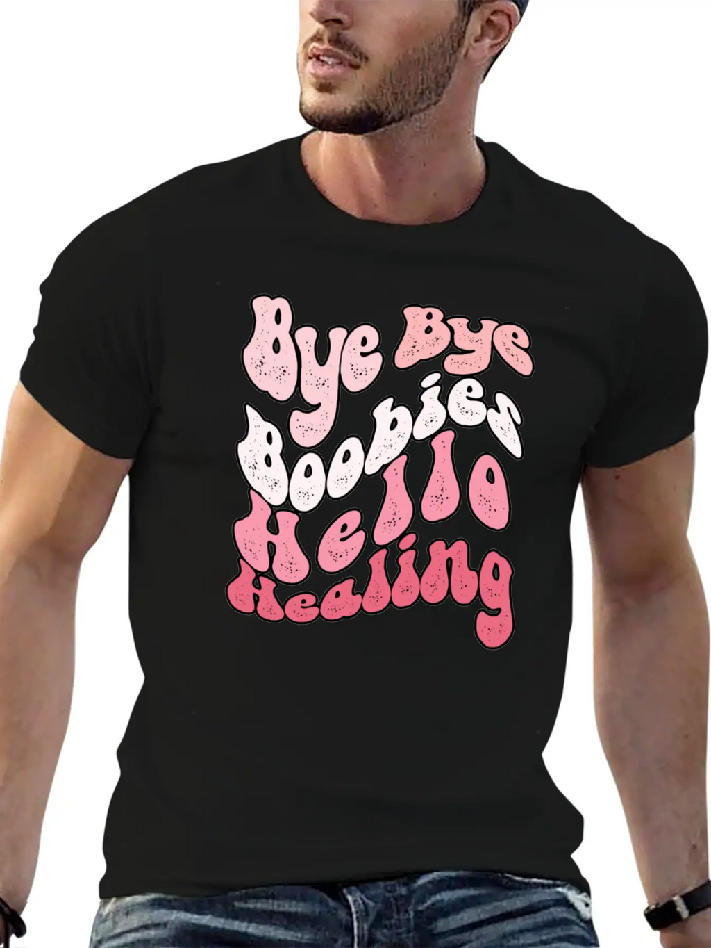 Bye Bye Boobies Hello Healing Breathable Soft Cotton T-Shirt – Timeless Casual Look