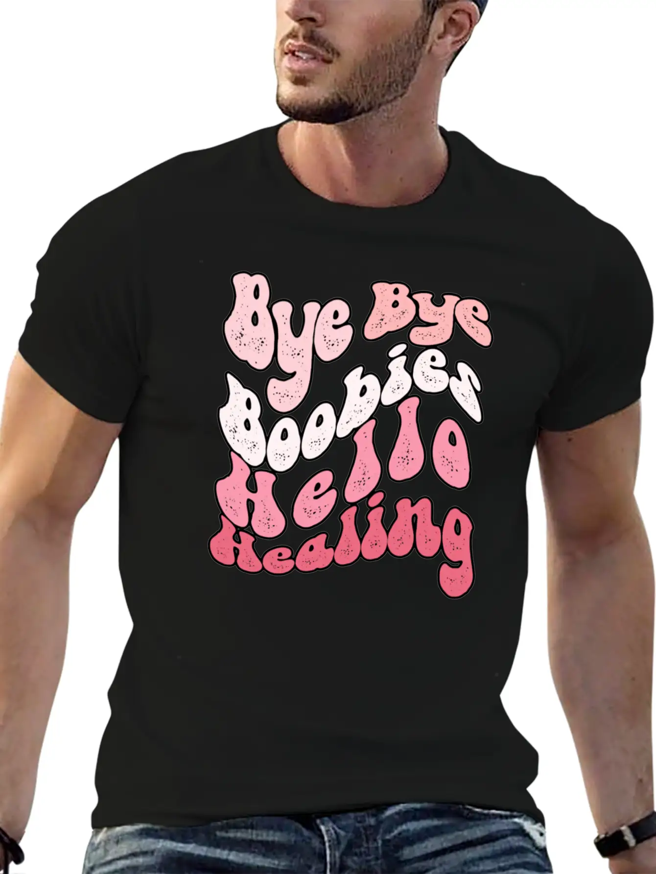 Bye Bye Boobies Hello Healing Breathable Soft Cotton T-Shirt – Timeless Casual Look