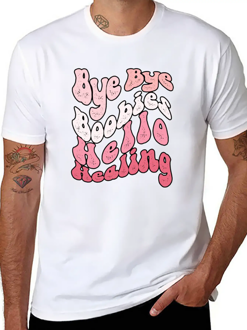 Bye Bye Boobies Hello Healing Breathable Soft Cotton T-Shirt – Timeless Casual Look