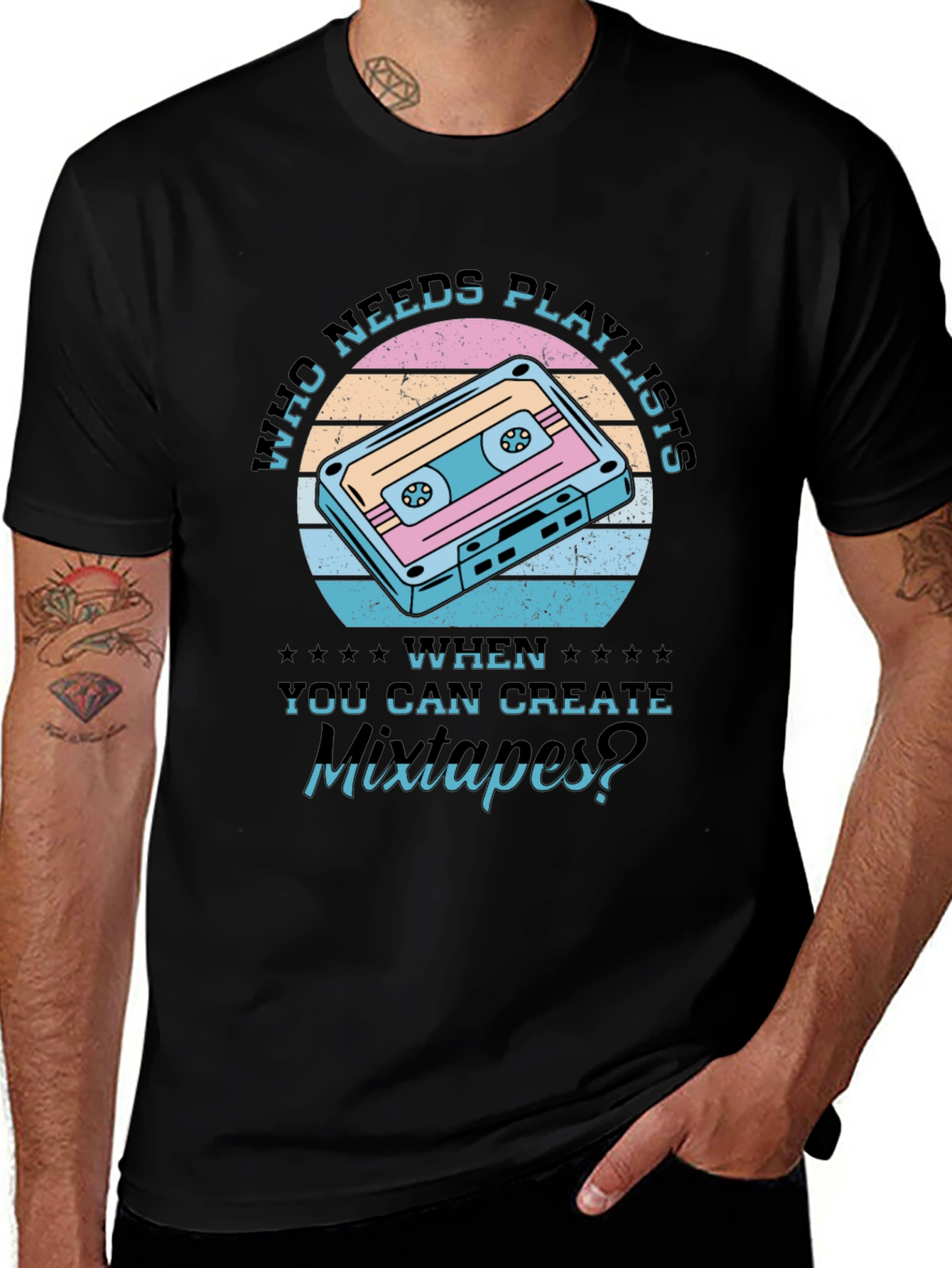 Retro Mixtape T-Shirt - Who Needs Playlists?