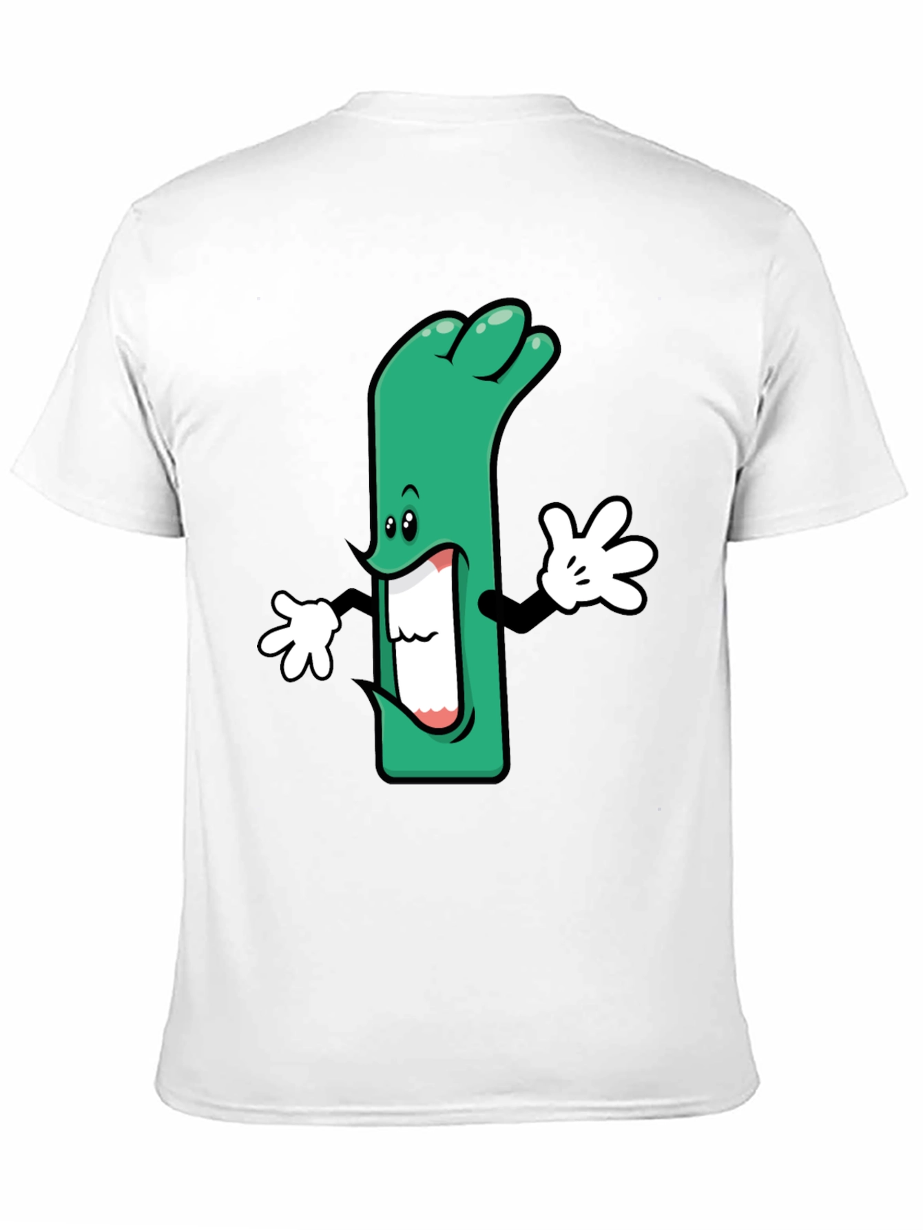 Cartoon Leek Graphic Black T-Shirt