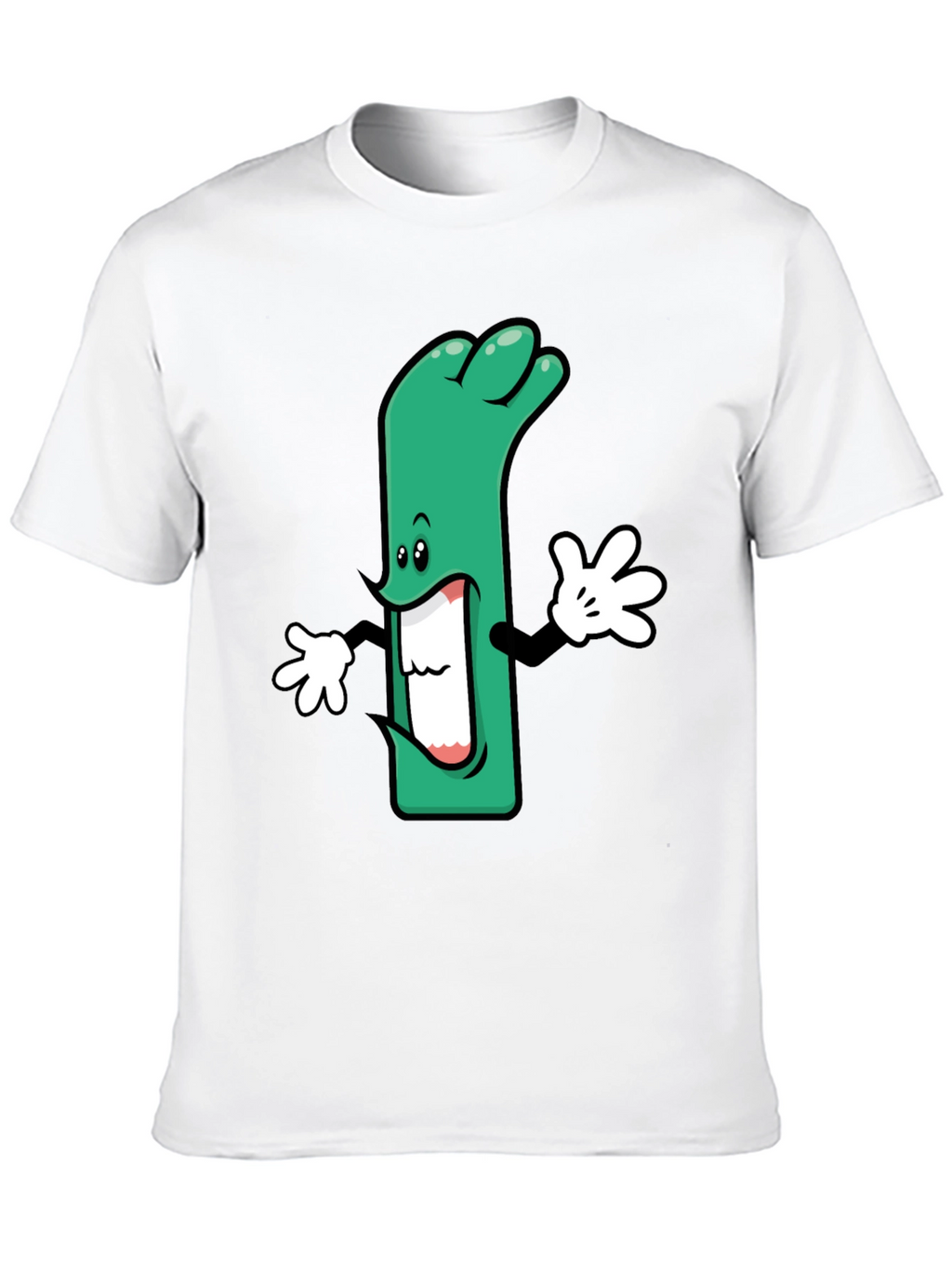 Cartoon Leek Graphic Black T-Shirt