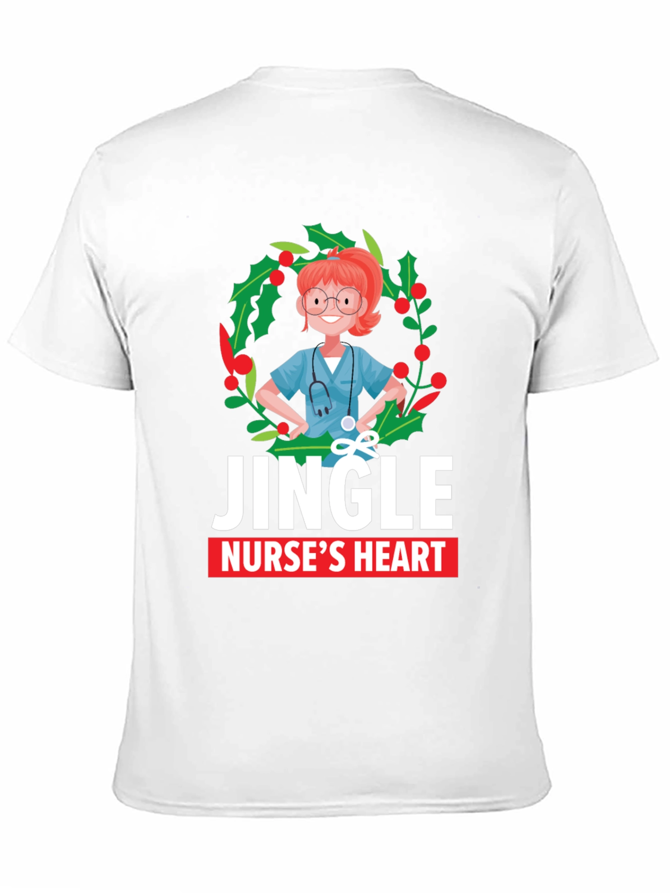 Jingle Nurses Heart Christmas T-Shirt