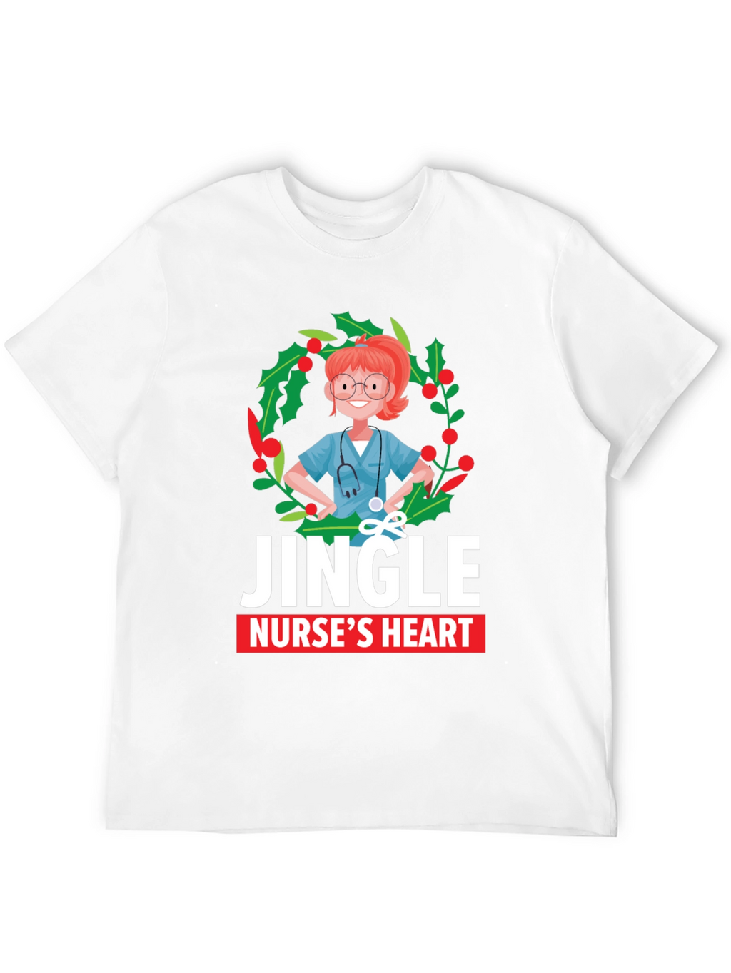 Jingle Nurses Heart Christmas T-Shirt