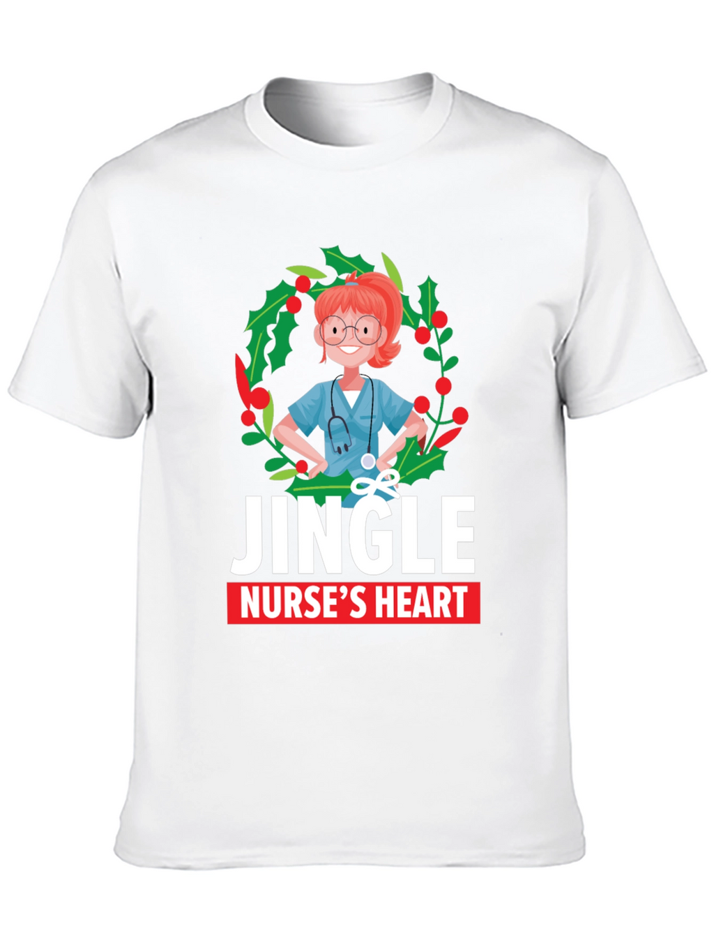Jingle Nurses Heart Christmas T-Shirt