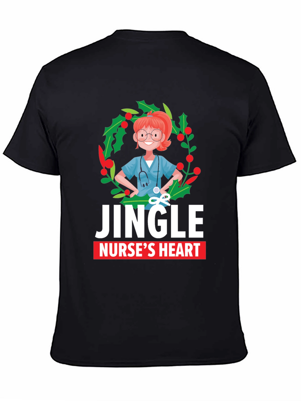 Jingle Nurses Heart Christmas T-Shirt