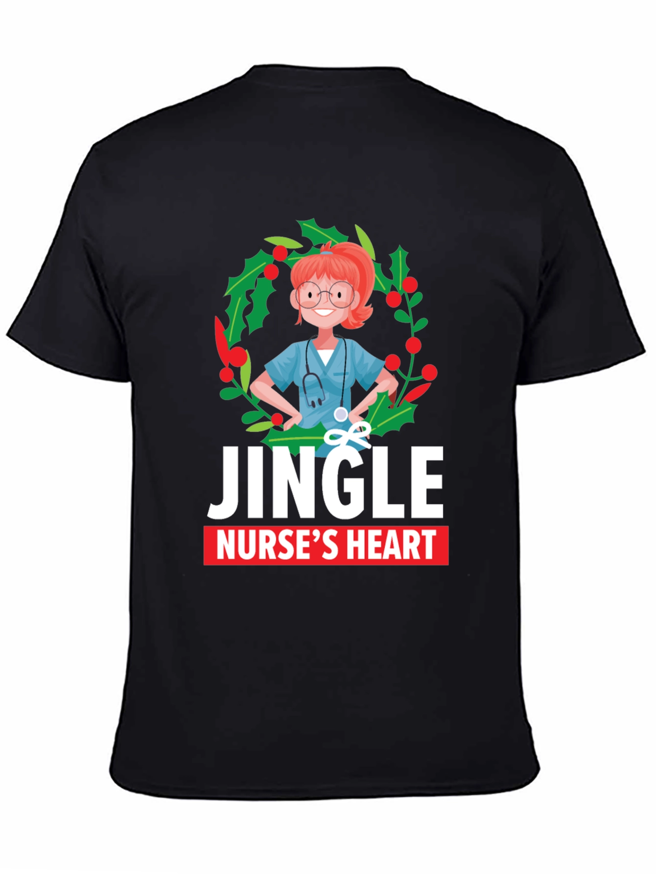 Jingle Nurses Heart Christmas T-Shirt