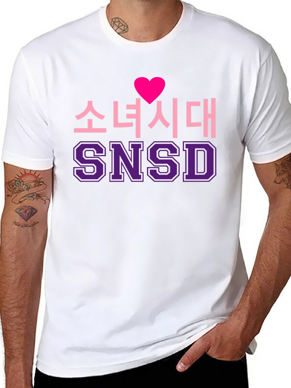 Girls Generation SNSD Heart Black T-Shirt