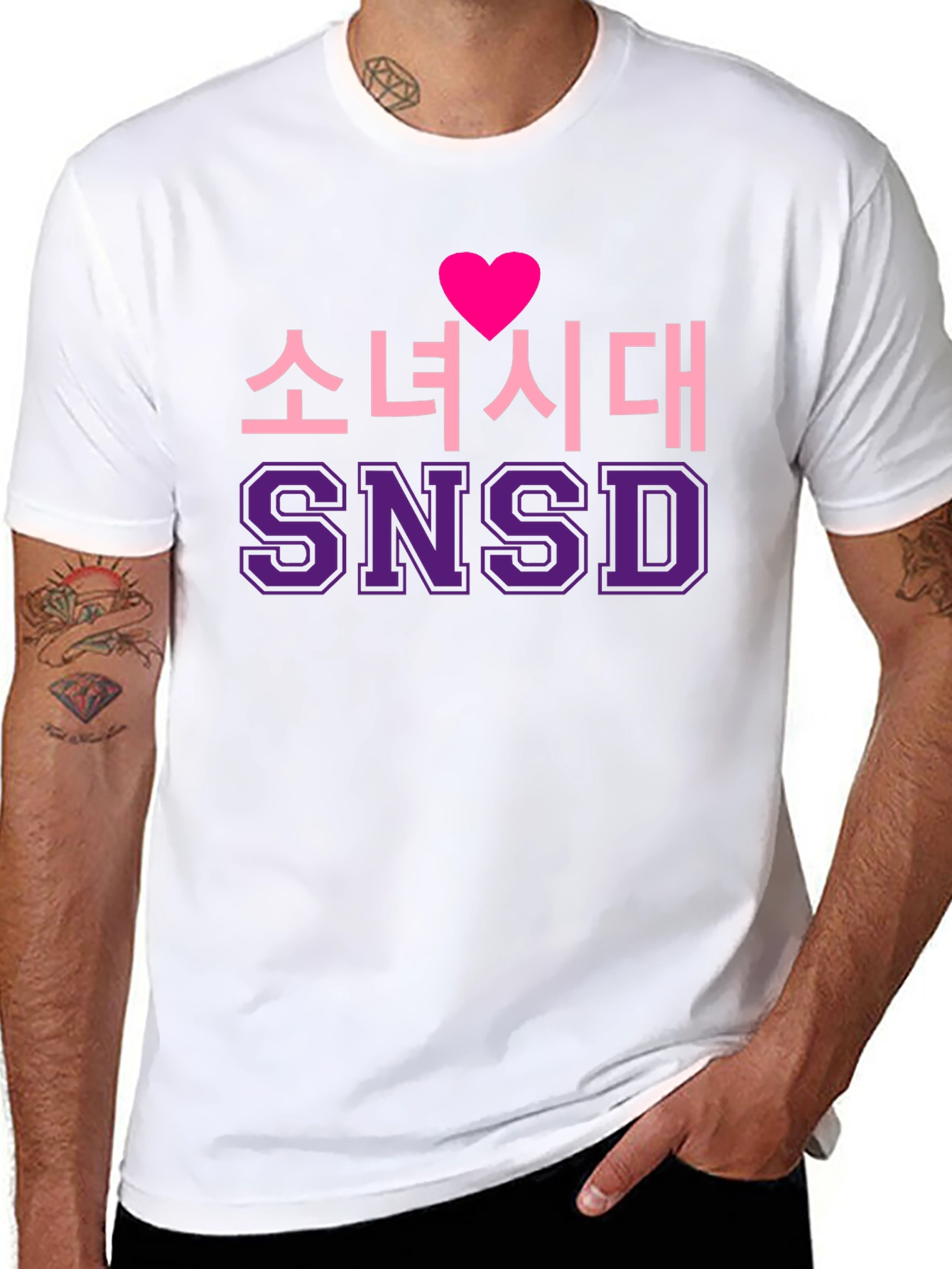 Girls Generation SNSD Heart Black T-Shirt