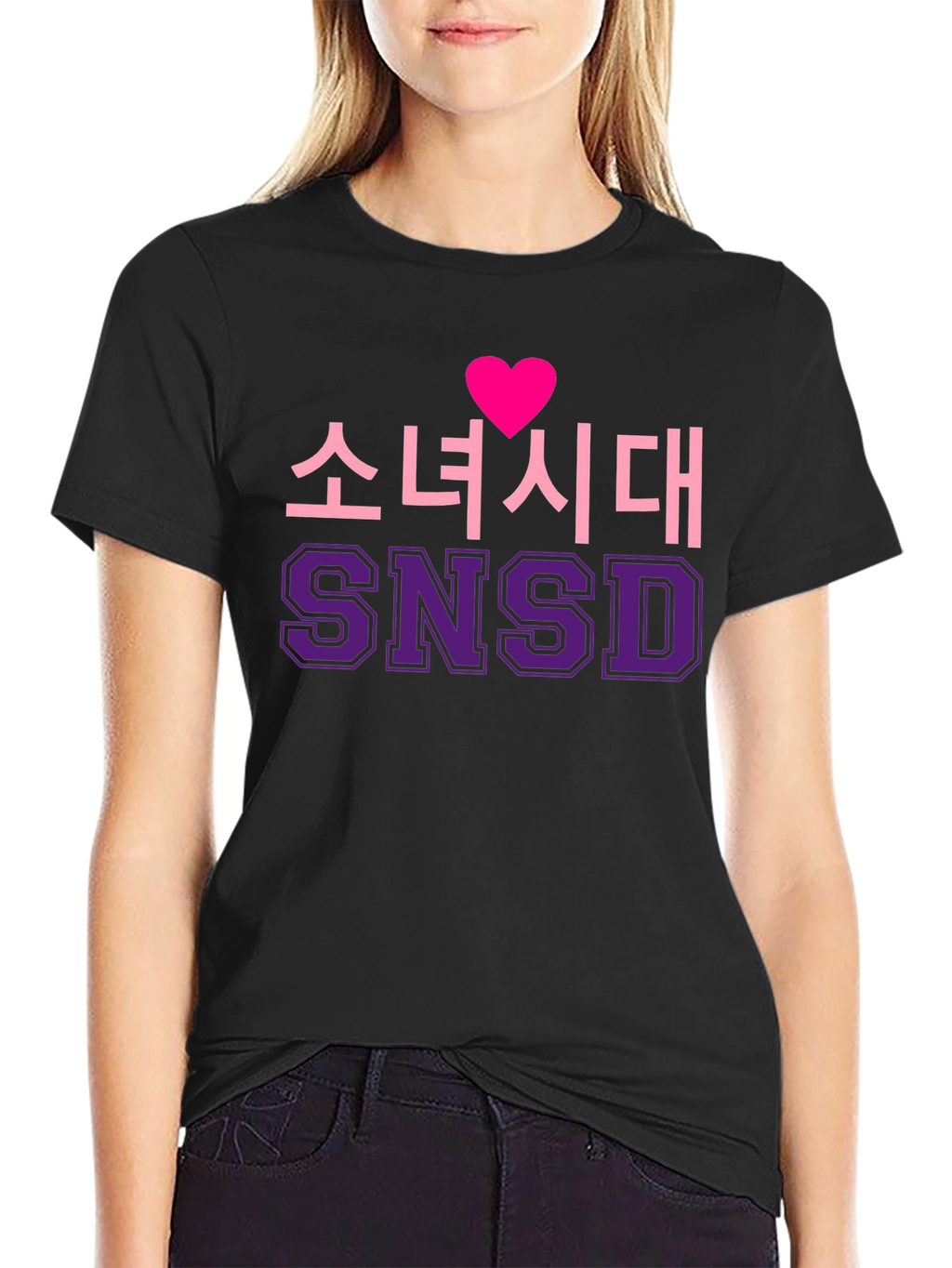 Girls Generation SNSD Heart Black T-Shirt