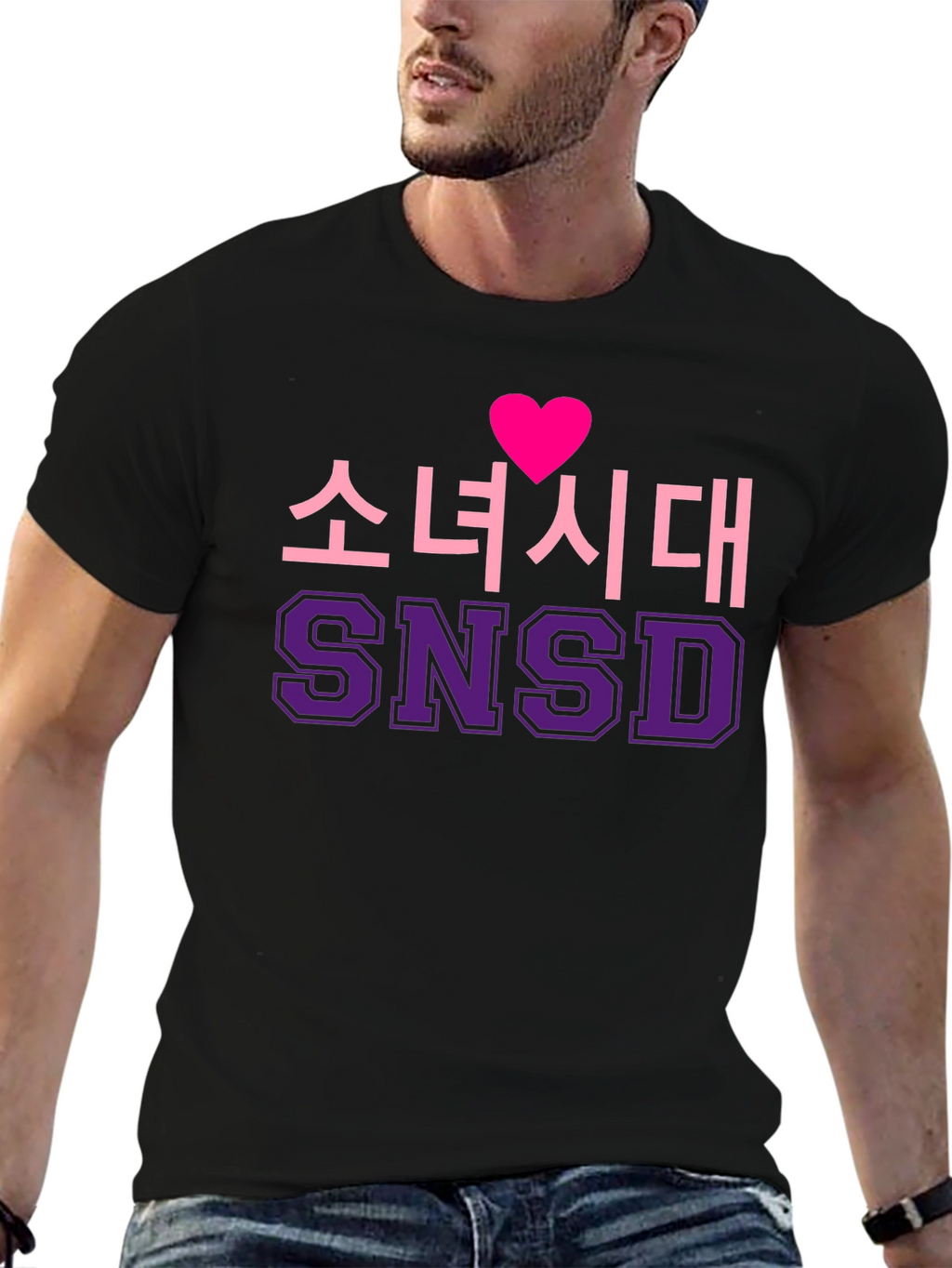 Girls Generation SNSD Heart Black T-Shirt
