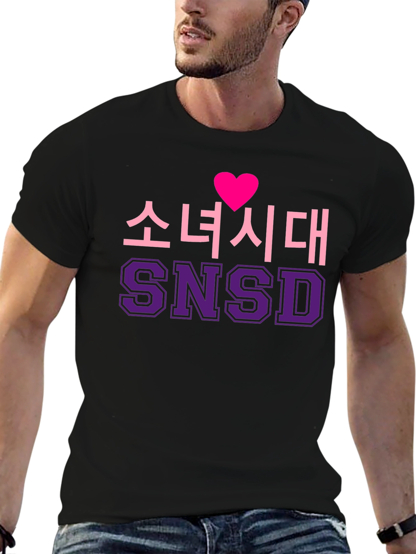 Girls Generation SNSD Heart Black T-Shirt