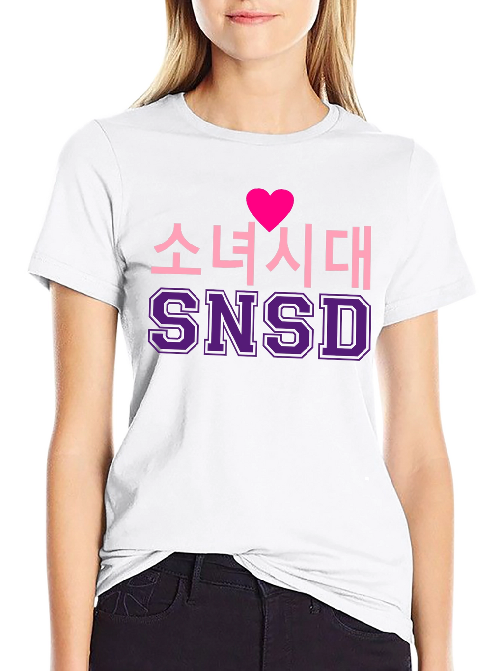 Girls Generation SNSD Heart Black T-Shirt
