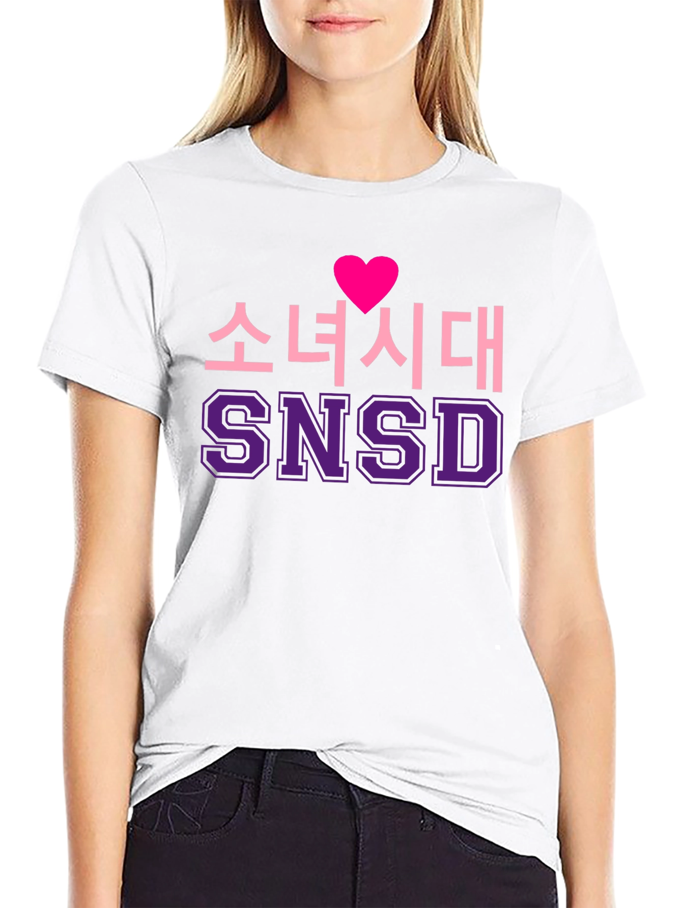 Girls Generation SNSD Heart Black T-Shirt