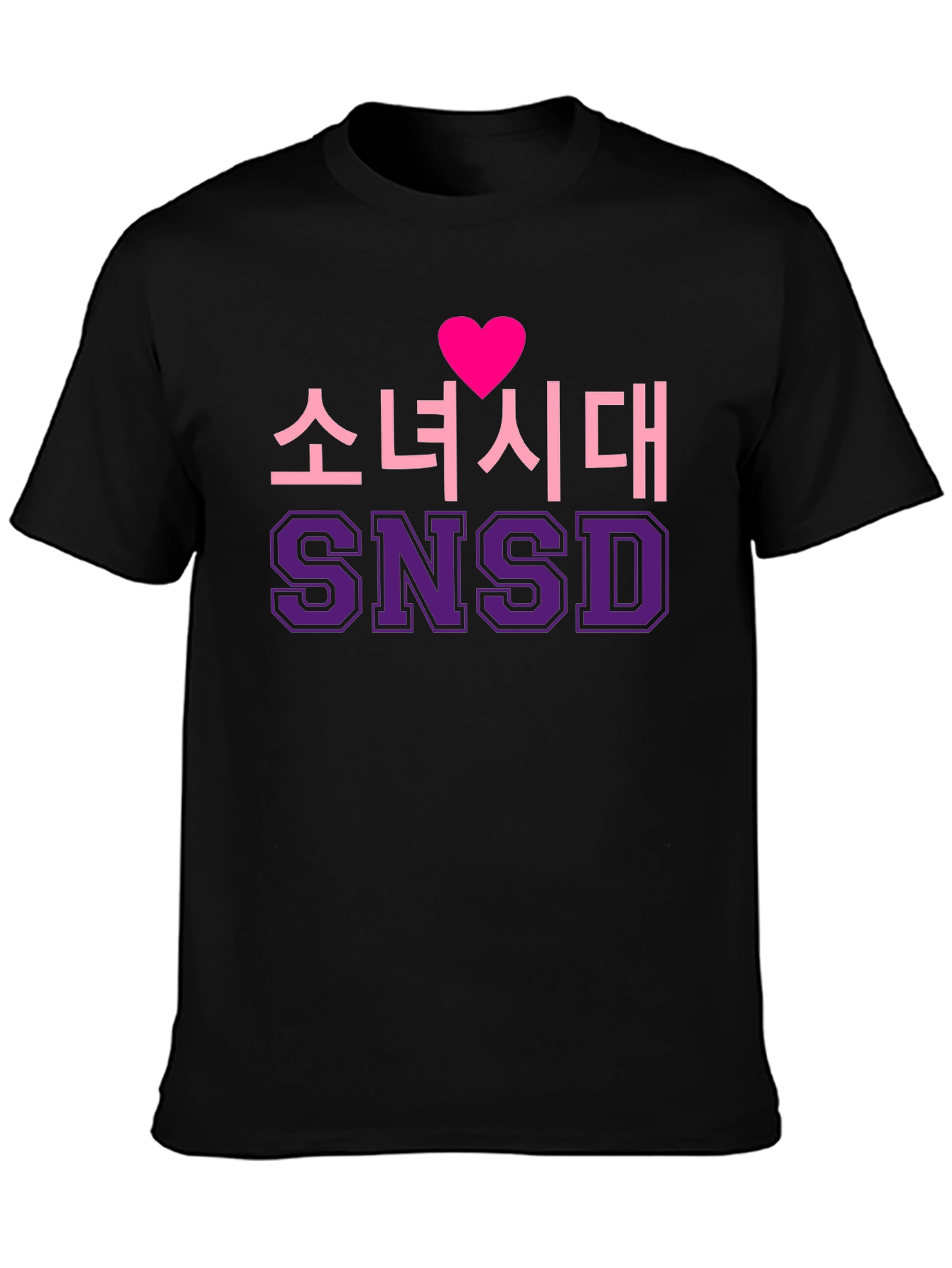 Girls Generation SNSD Heart Black T-Shirt