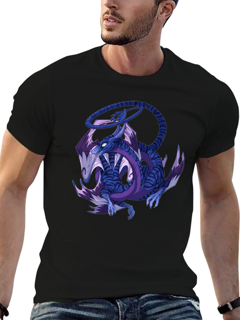 Dragon Graphic Print Crew Neck T-Shirt