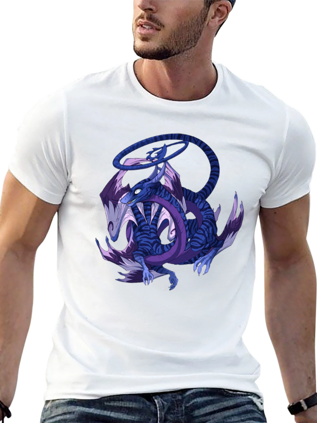 Dragon Graphic Print Crew Neck T-Shirt