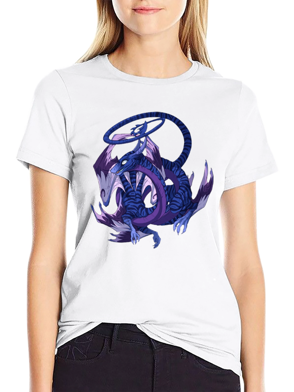Dragon Graphic Print Crew Neck T-Shirt