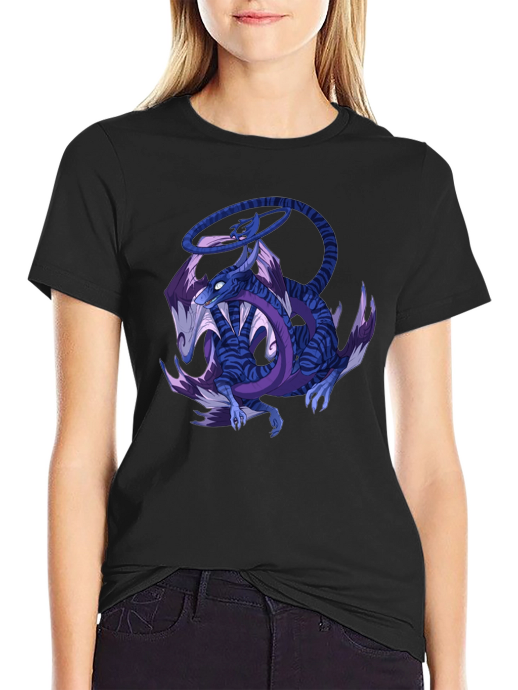 Dragon Graphic Print Crew Neck T-Shirt