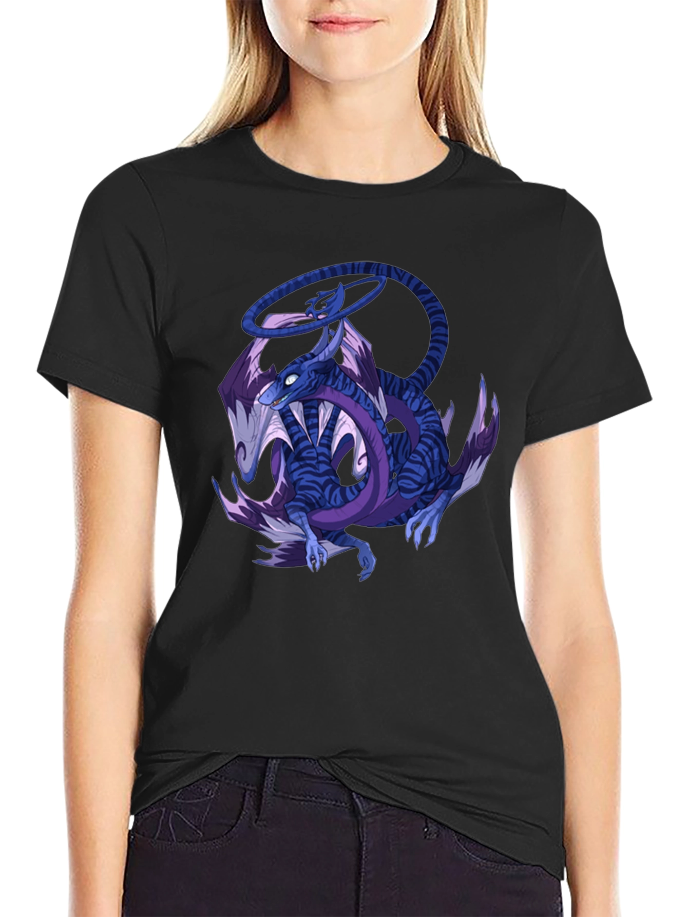 Dragon Graphic Print Crew Neck T-Shirt