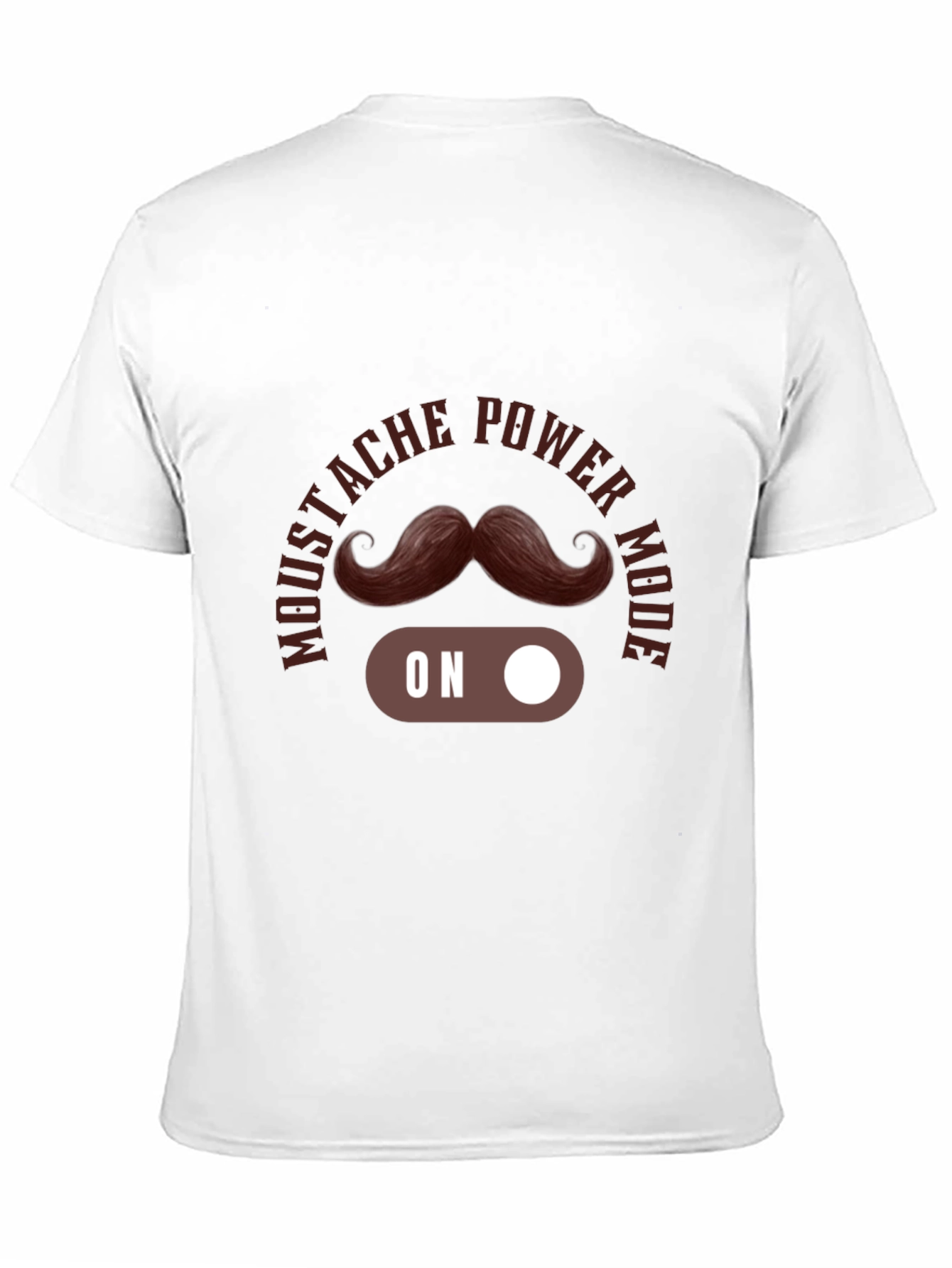 Mustache Power Mode On Black T-Shirt