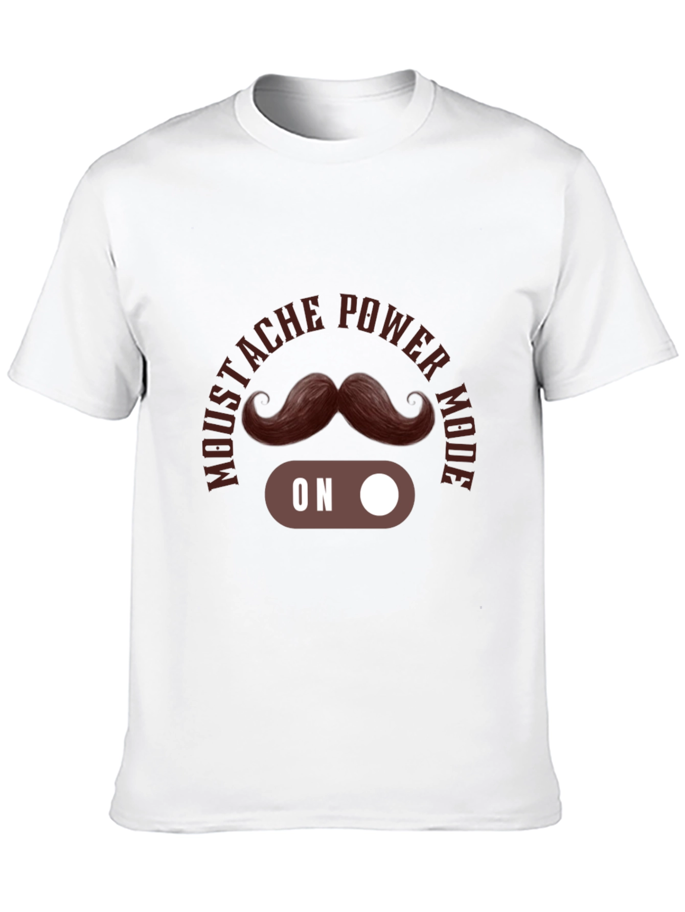 Mustache Power Mode On Black T-Shirt