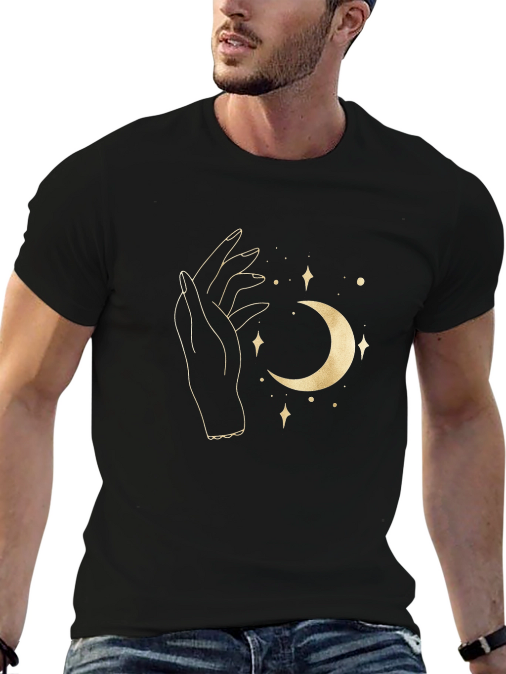 Mystic Moon Graphic Tee - Black