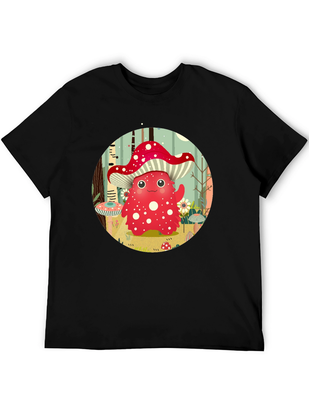 Cute Mushroom Character Graphic Tee