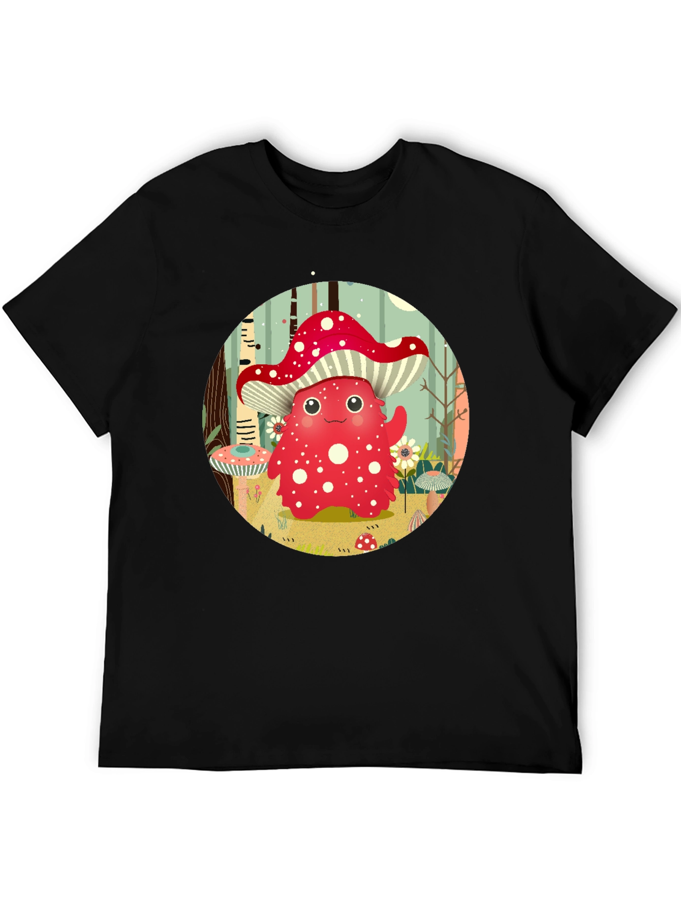 Cute Mushroom Character Graphic Tee