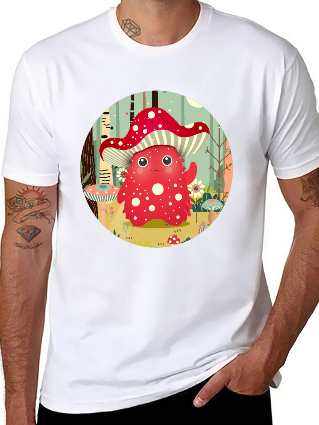 Cute Mushroom Character Graphic Tee