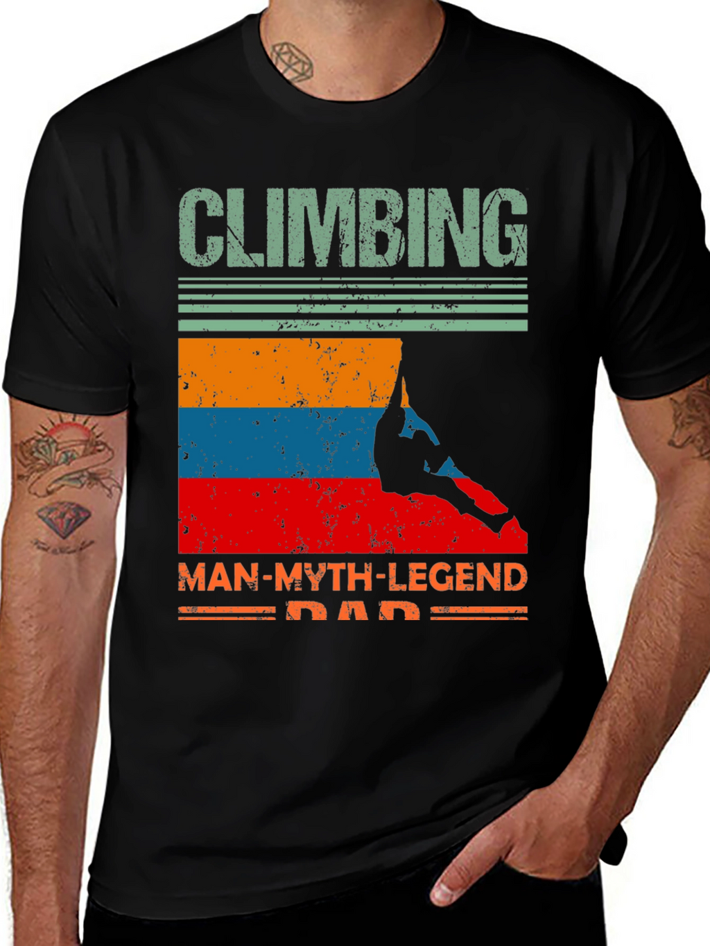 Climbing Man-Myth-Legend Dad T-Shirt