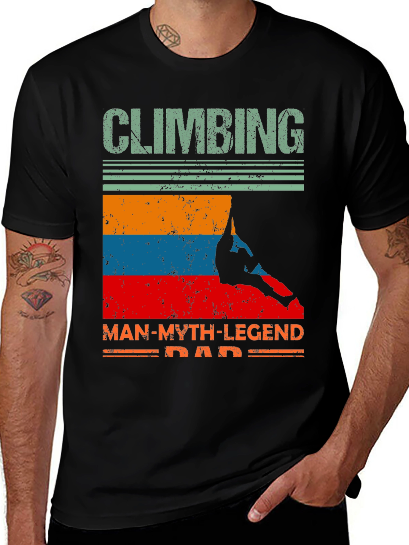 Climbing Man-Myth-Legend Dad T-Shirt