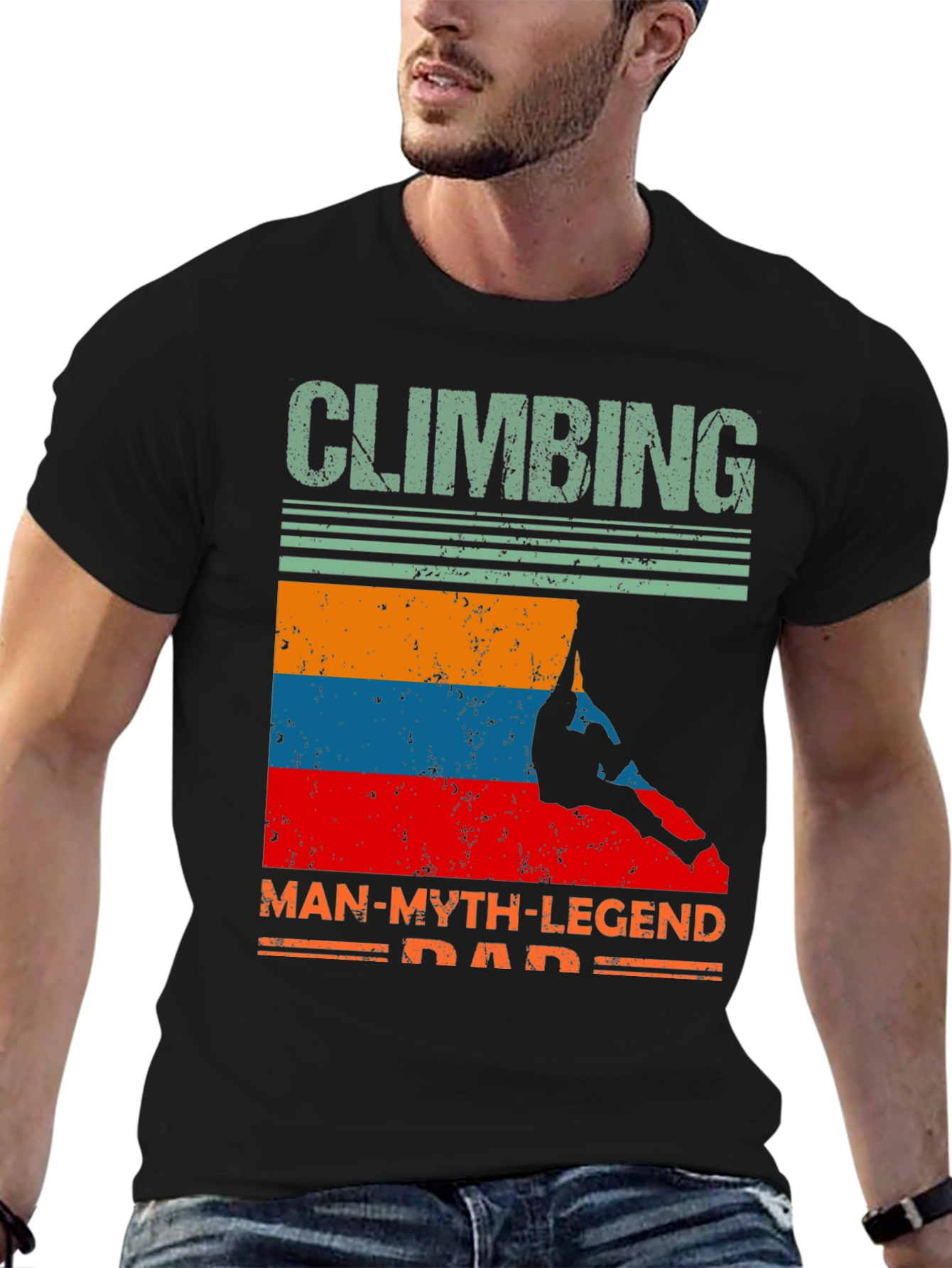 Climbing Man-Myth-Legend Dad T-Shirt