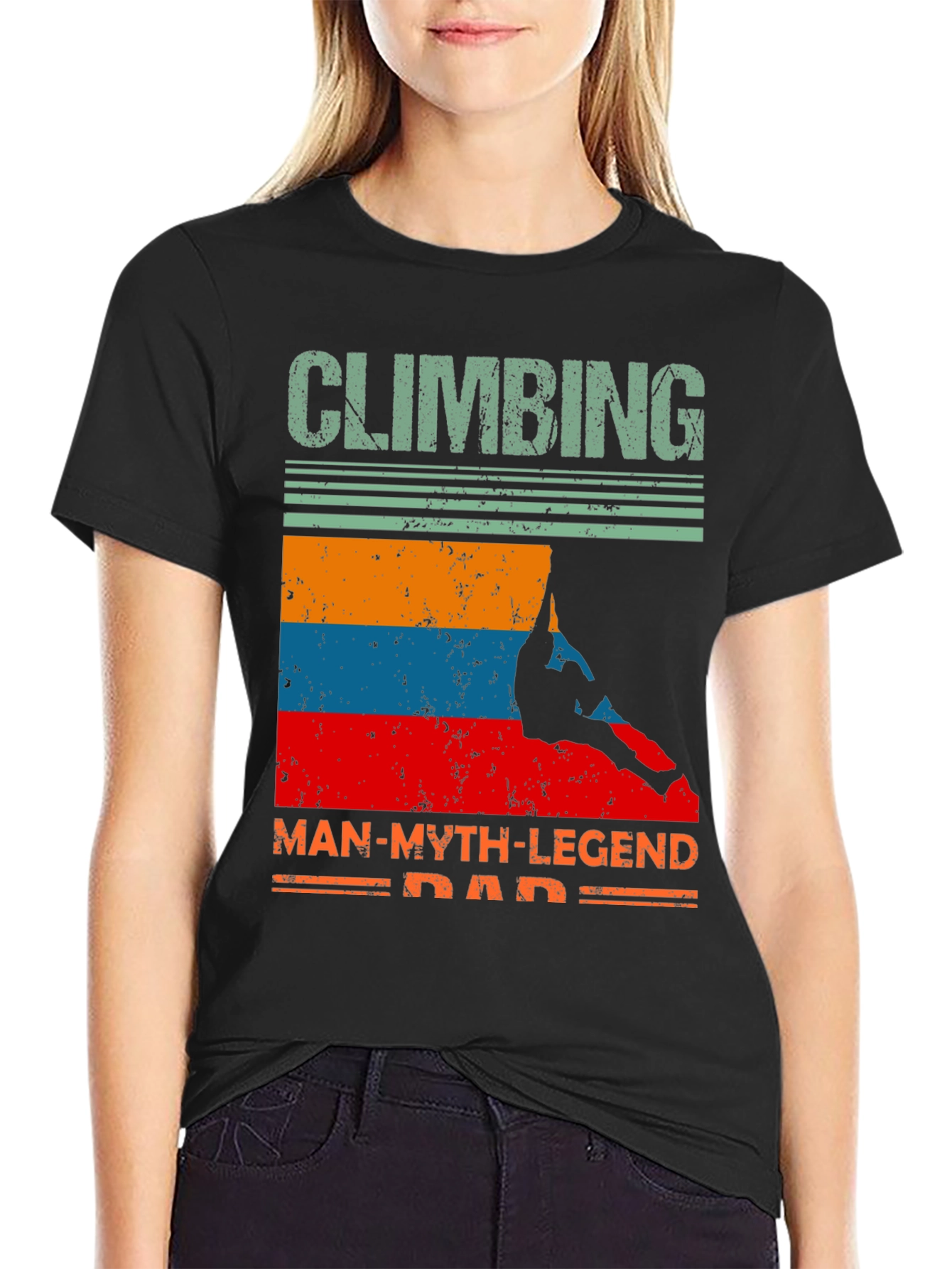 Climbing Man-Myth-Legend Dad T-Shirt