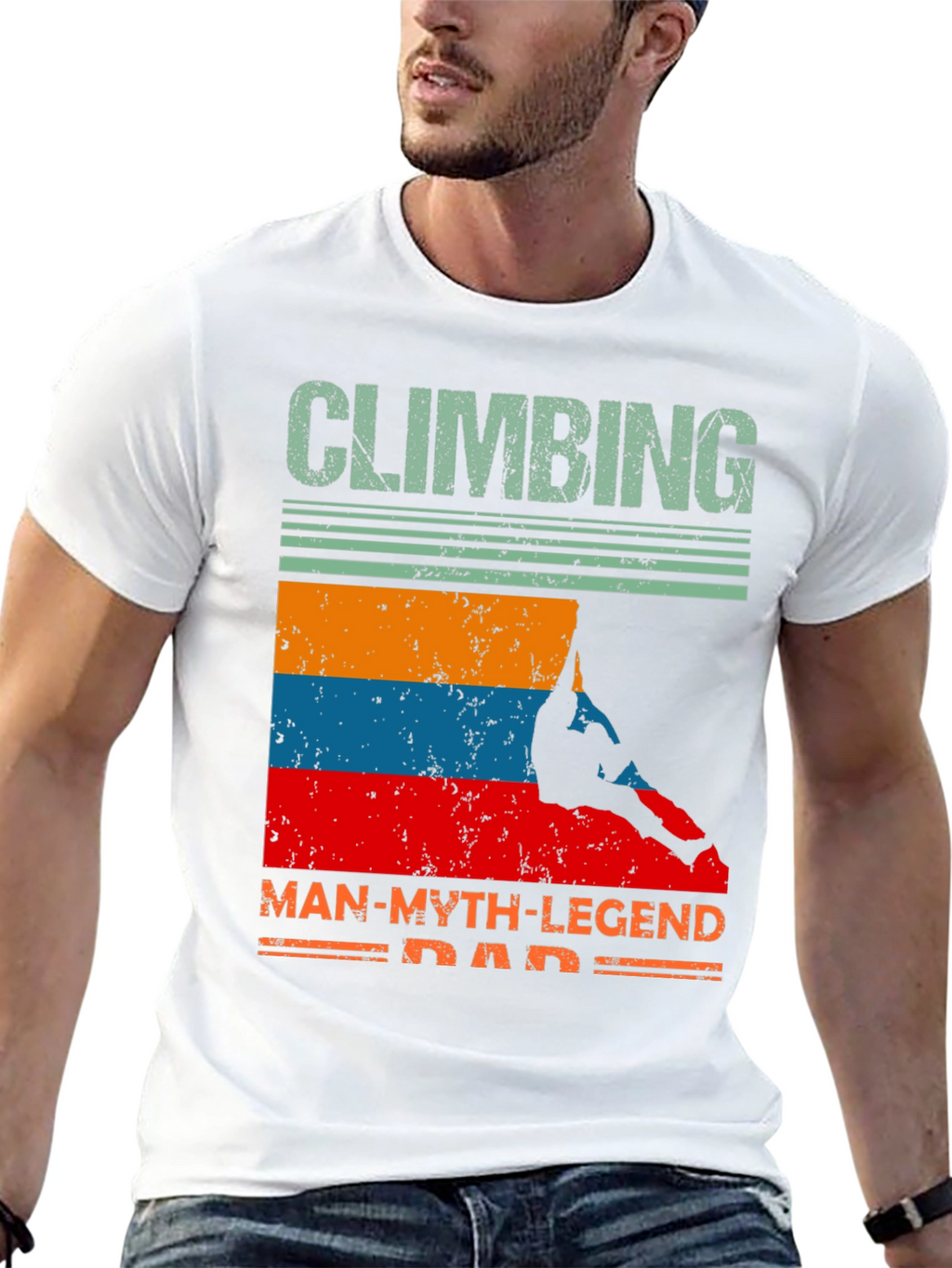 Climbing Man-Myth-Legend Dad T-Shirt