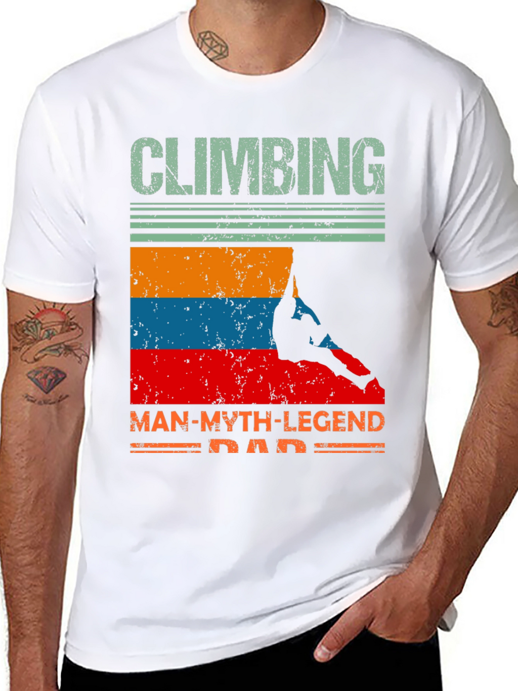 Climbing Man-Myth-Legend Dad T-Shirt