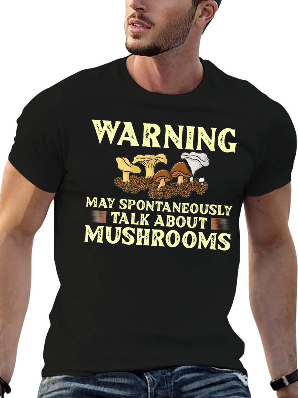 Warning May Talk About Mushrooms T-Shirt