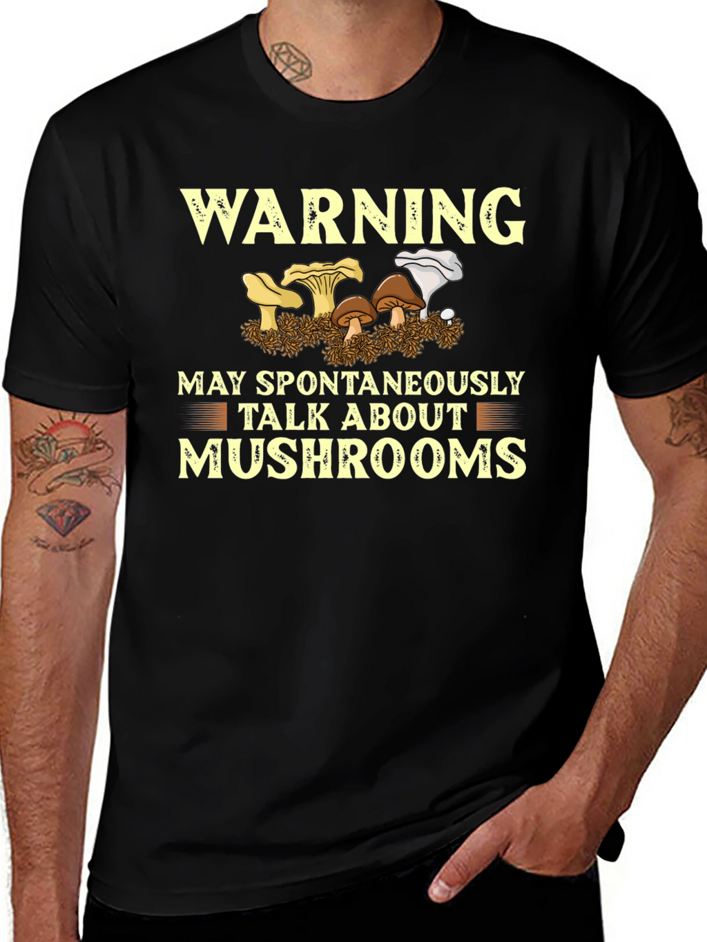Warning May Talk About Mushrooms T-Shirt