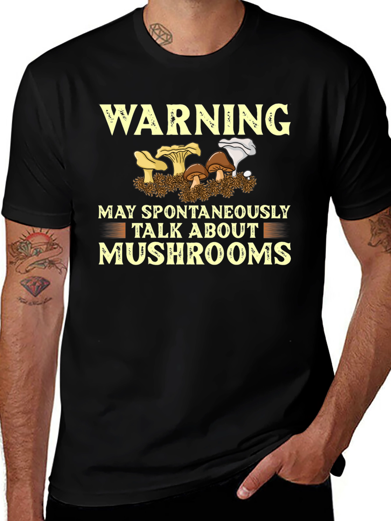 Warning May Talk About Mushrooms T-Shirt
