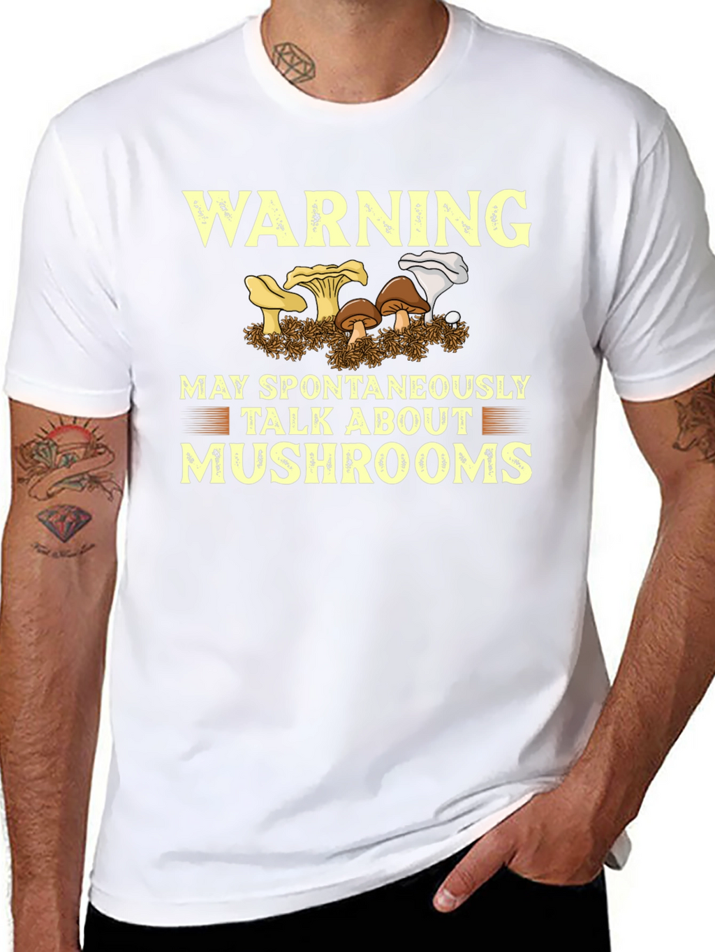 Warning May Talk About Mushrooms T-Shirt