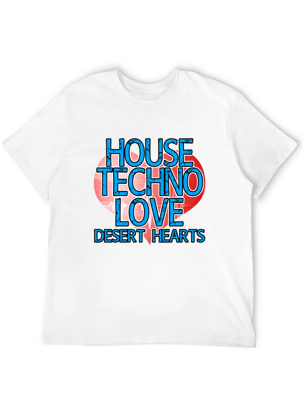 House Techno Love Desert Hearts Graphic Tee