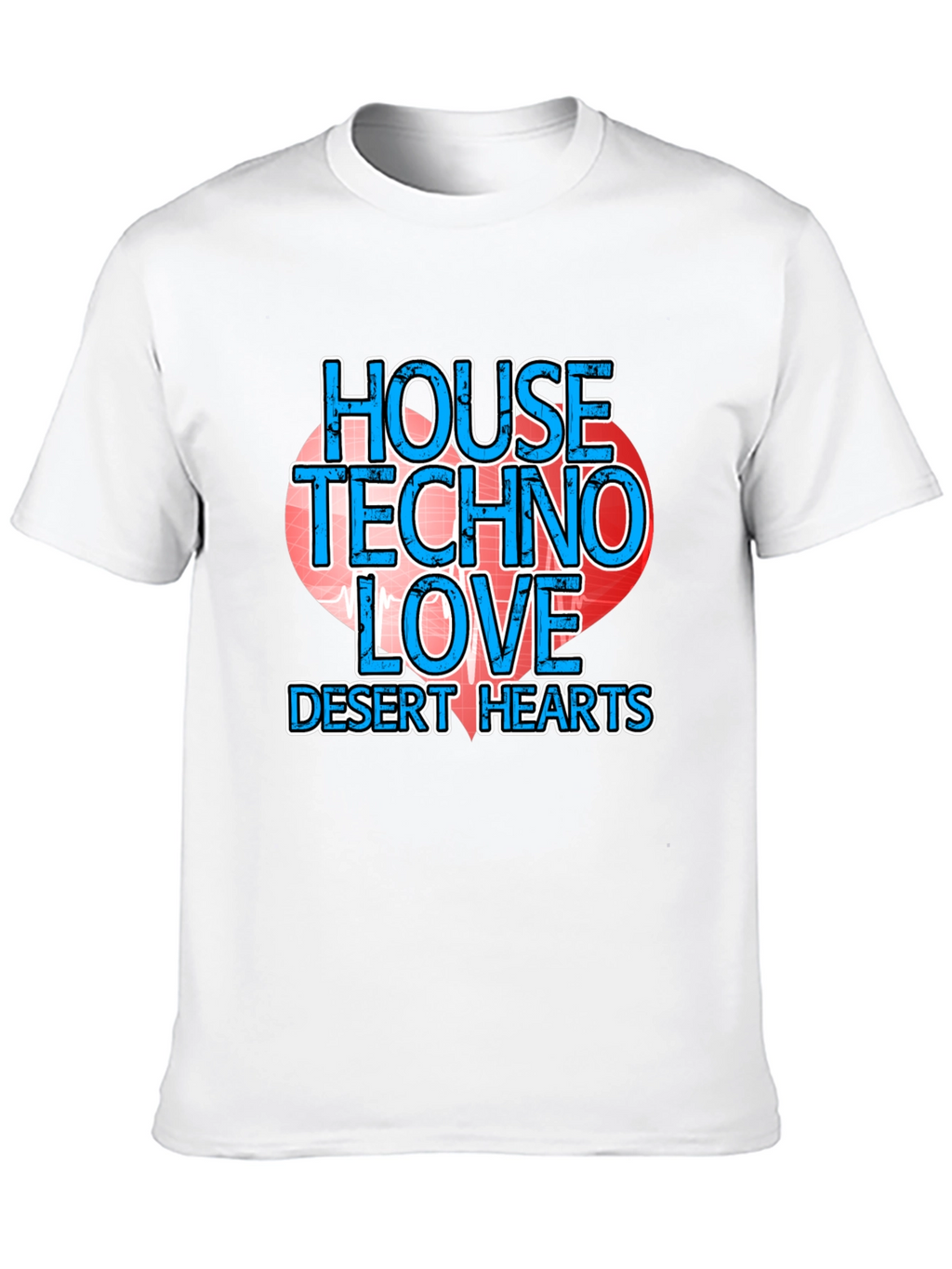 House Techno Love Desert Hearts Graphic Tee