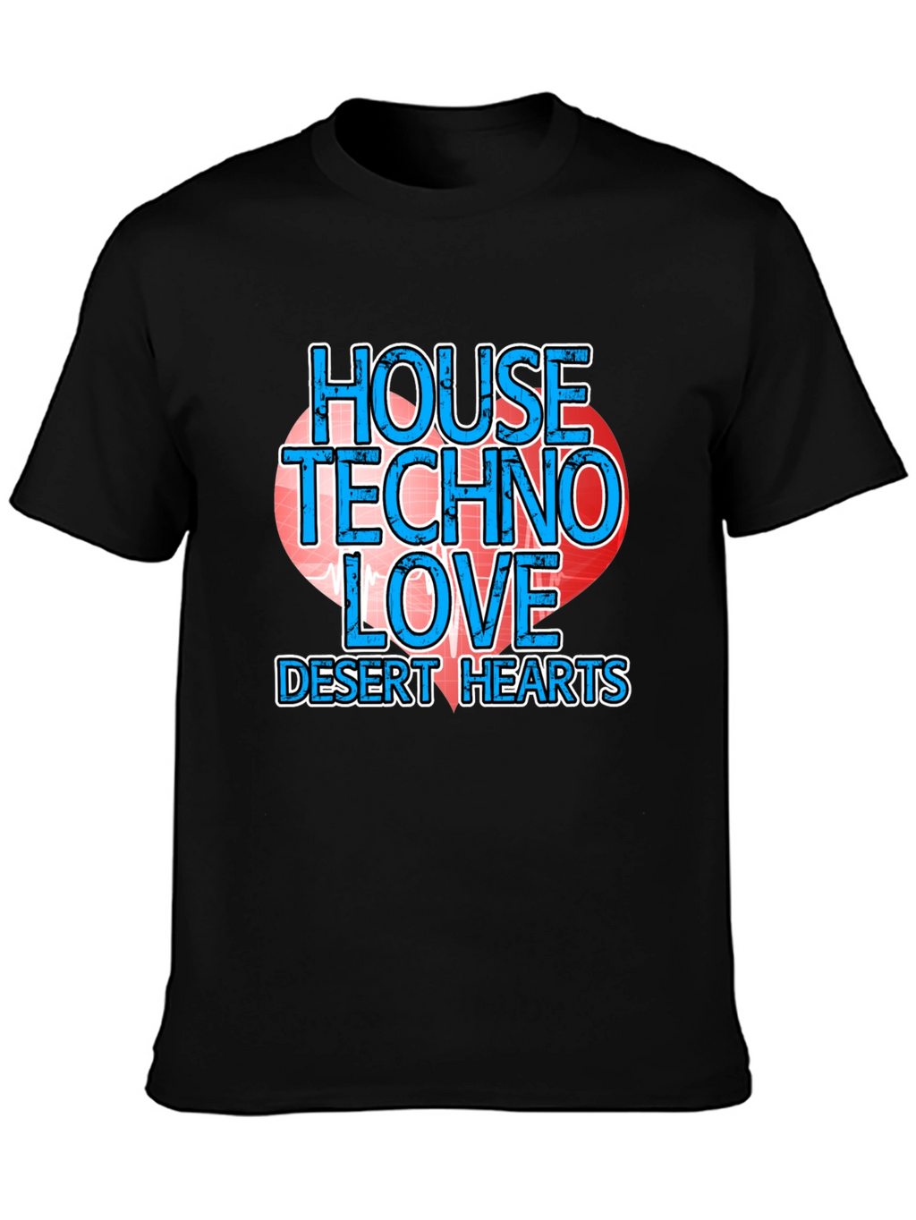 House Techno Love Desert Hearts Graphic Tee