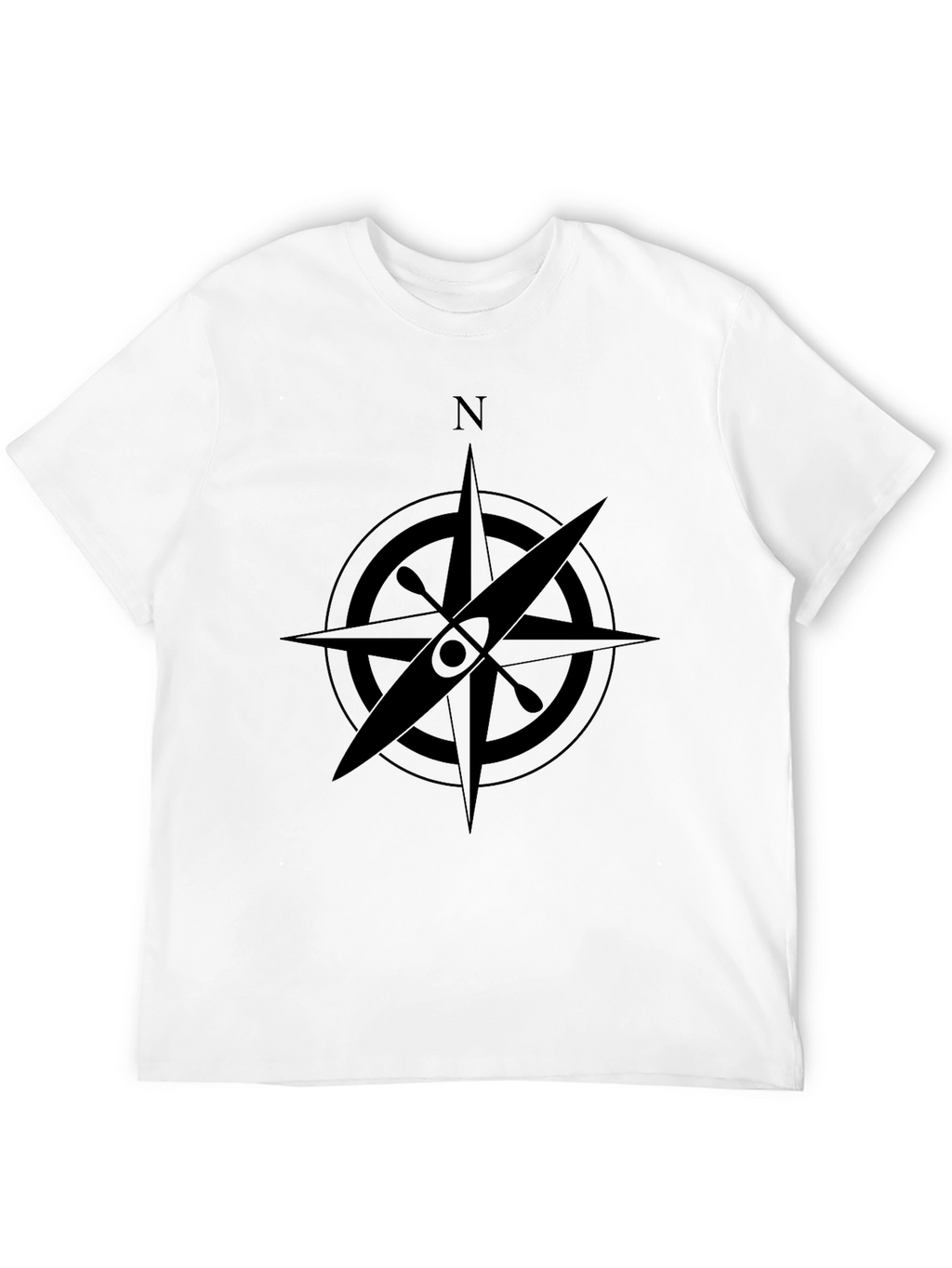 Kayak Compass Rose Black T-Shirt - Adventure Ready
