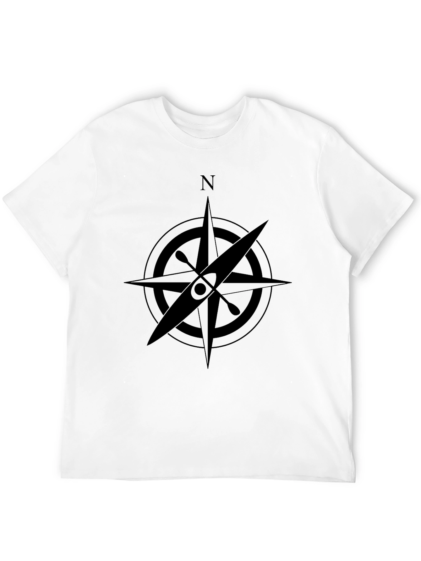 Kayak Compass Rose Black T-Shirt - Adventure Ready