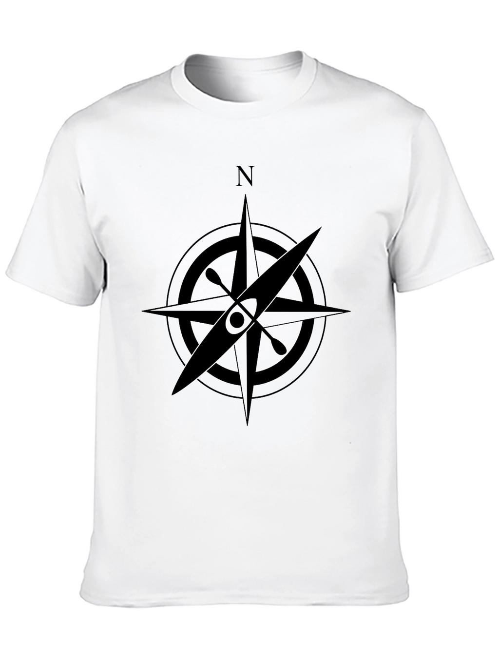 Kayak Compass Rose Black T-Shirt - Adventure Ready