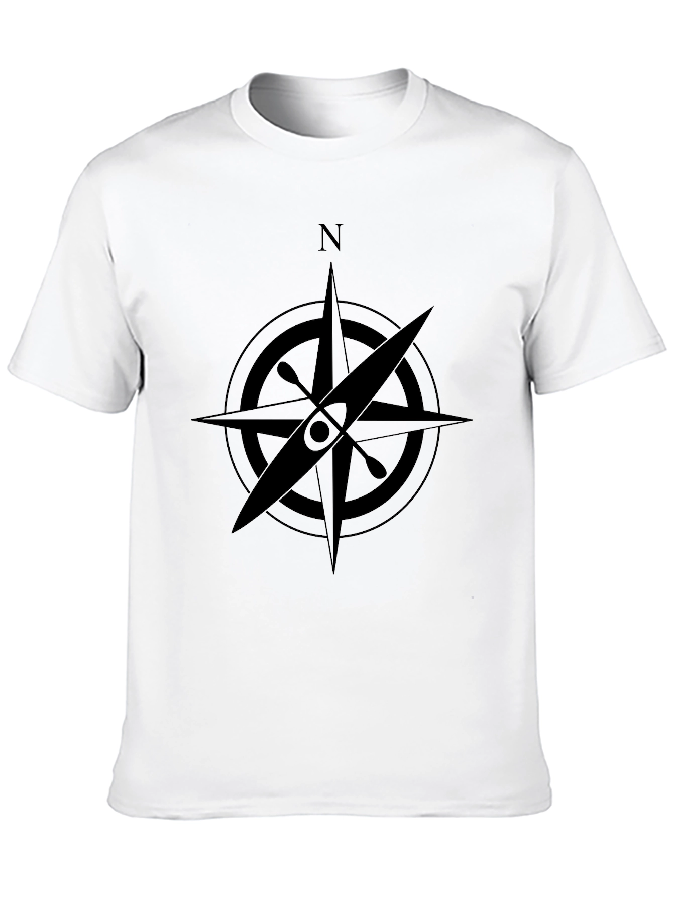 Kayak Compass Rose Black T-Shirt - Adventure Ready