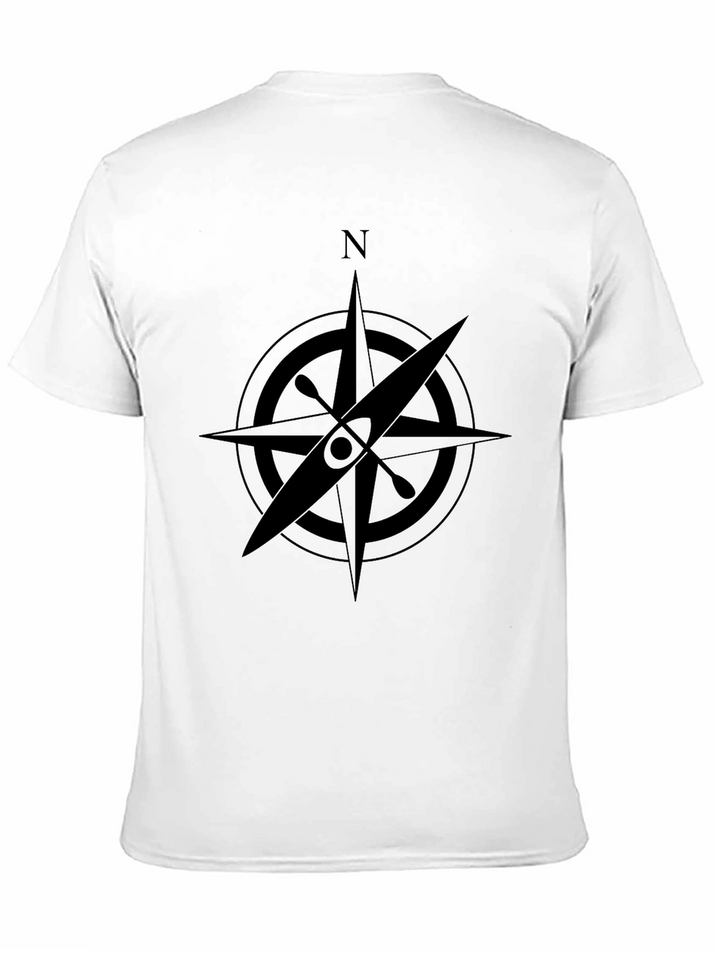 Kayak Compass Rose Black T-Shirt - Adventure Ready