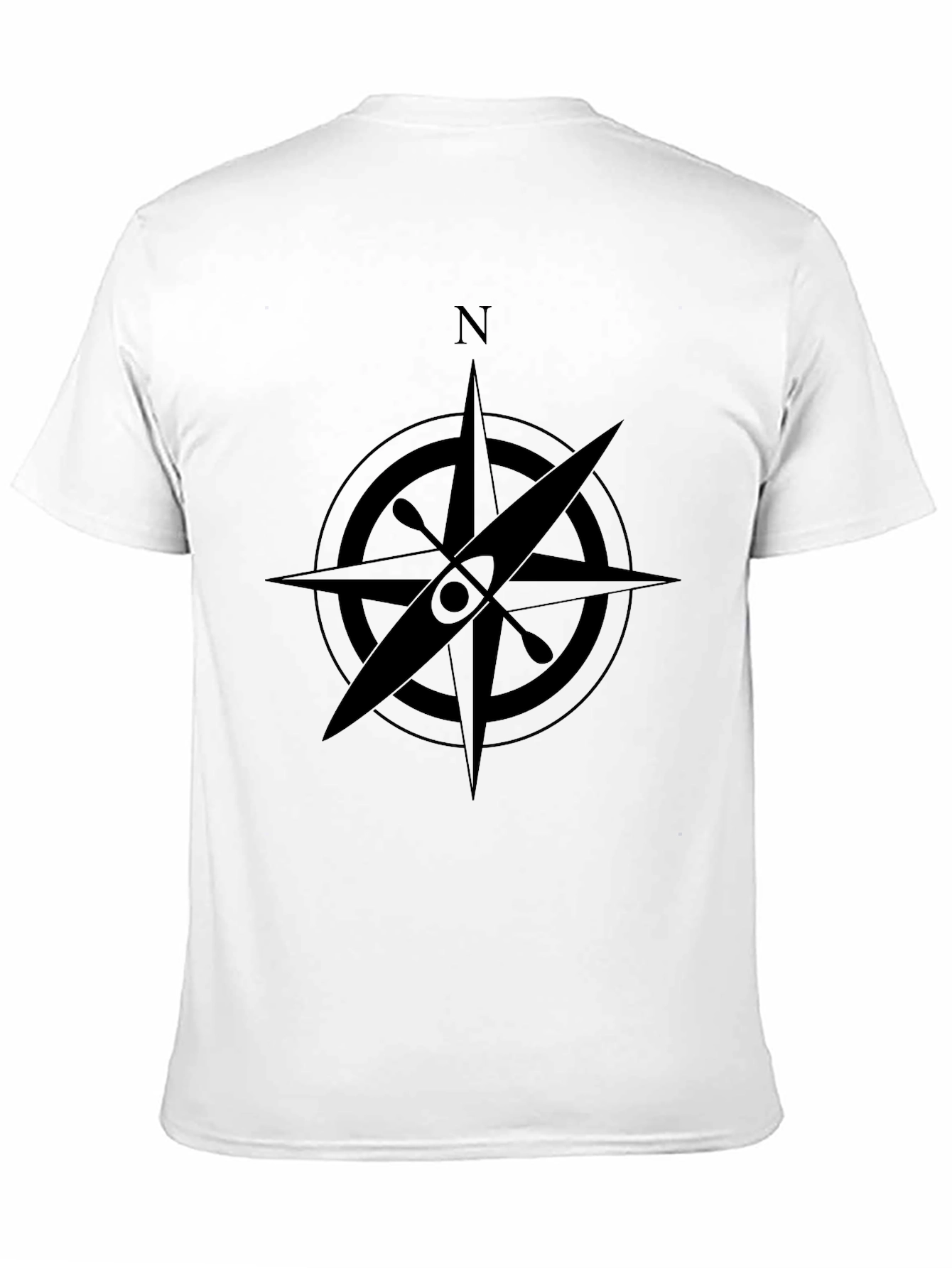 Kayak Compass Rose Black T-Shirt - Adventure Ready